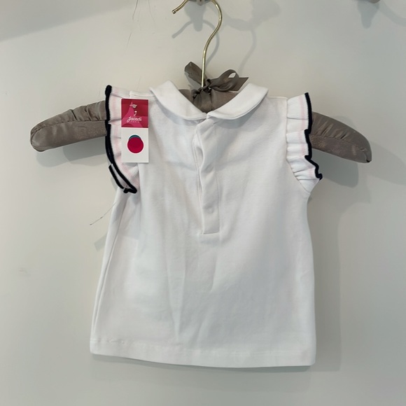 24m girls ruffled top. Navy and pink on ruffles - Picture 2 of 3